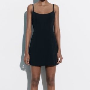 Zara Open Back Linen Mini Dress